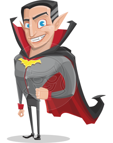 Funny Vampire Man Vector Cartoon Character